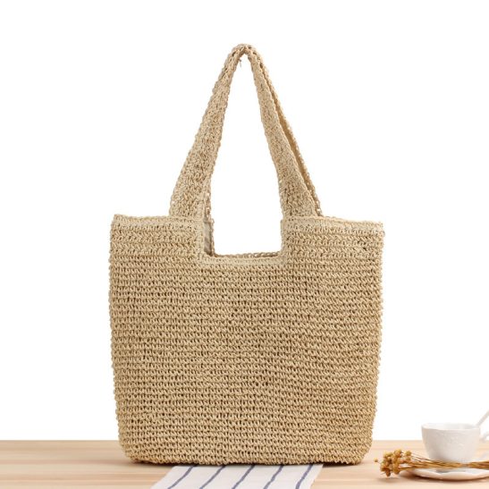 Oversized Handwoven Straw Beach Tote Bag for Women – Spacious Summer Travel & Shopping Bag