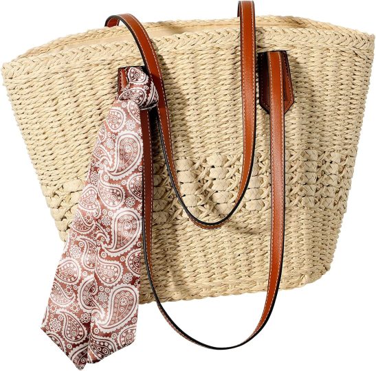 Boho Handmade Straw Tote Bag – Eco-Friendly Summer Accessory
