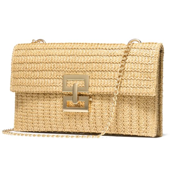 Boho Chic Straw Clutch Purse for Women – Summer Beach Handbag